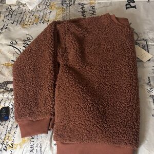 a new day Brown Sherpa Crewneck Sweater